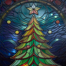 28cm Battery Operated Light Up Christmas Tree Stained Glass Decoration With LEDs