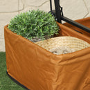 Outsunny Outdoor Push Pull Wagon Stroller Cart W/ Canopy Top Orange