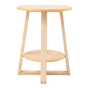 Livingandhome Natural Wood Round Side Table