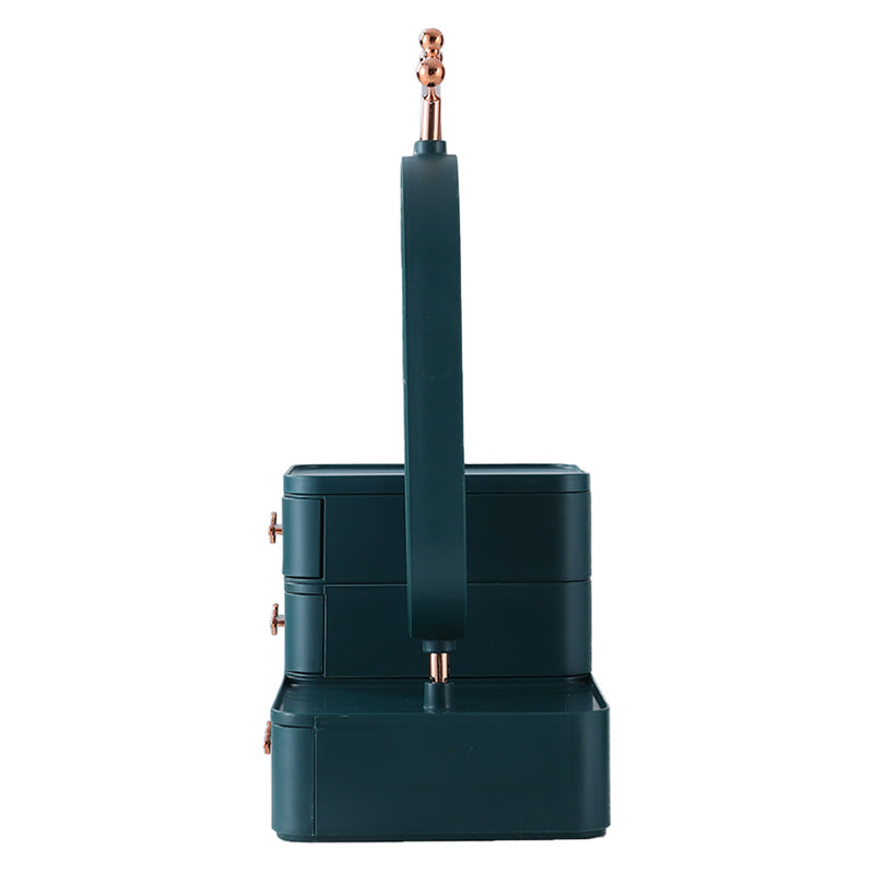 Sheonly Jewelry Organizer with Rotating Mirror and Makeup Storage Box