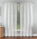 Lima Silver Metallic Lurex Stripe Voile Panels - Pair