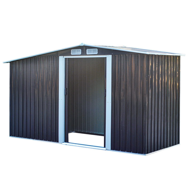 Livingandhome Garden Metal Storage Shed With Log Storage