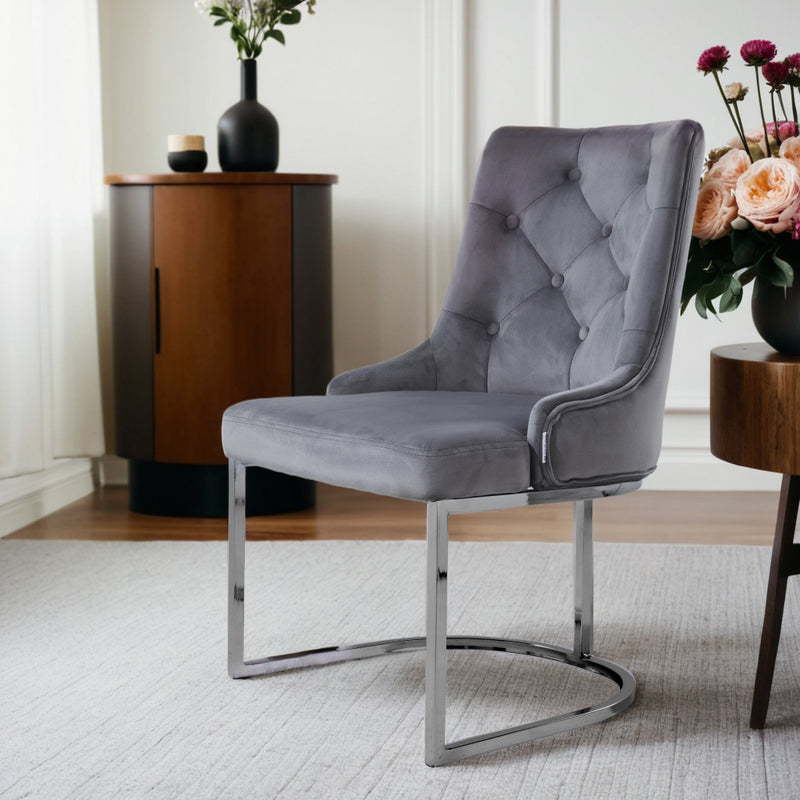 Livingandhome Upholstered Tufted Velvet Buttoned Dinning Chair
