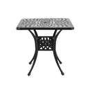 Garden Sanctuary Cast Aluminum Square Outdoor Dining Table Black