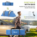 Outsunny 2 Bedroom Camping Tent with Living Area, 3000mm Waterproof, Blue