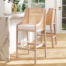 Livingandhome Set of 2 Wooden Frame Bar Stools