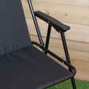 Black Lightweight Foldable Canvas Chair With  Plastic Armrests