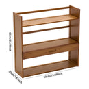 Livingandhome Natural Bamboo 3-Tier Desk Shelf Storage