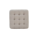 Livingandhome Linen Fabric Padded Wooden Leg Footstool