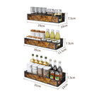 Livingandhome Industrial 3-Piece Wall Mount Spice Rack Organizer
