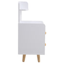 Livingandhome Wooden 2-Drawer Bedside Table Nightstand with a Shelf and Wooden Legs