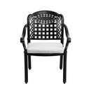 Breeins Set Of 2 Outdoor Garden Chairs With Cushions Cast Aluminum