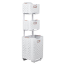 Lifeideas 3-Tier Foldable Laundry Baskets with Casters