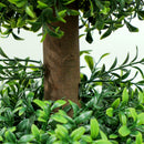 HOMCOM Set Of 2 Decorative Artificial Plants Boxwood Trees In Pot, Green