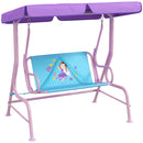Outsunny 2 Seater Kids Swing Chair, Fairy-Themed with Adjustable Canopy