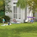 Outsunny 2 Seater Kids Swing Chair, Fairy-Themed with Adjustable Canopy