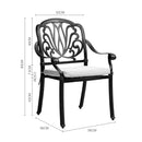 Breeins Black 3-Piece Cast Aluminum Outdoor Dining Set With Cushions