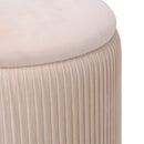 Livingandhome Modern Pleated Storage Ottoman with Metal Base