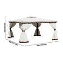 13 x 13FT Tiered Roof Metal Frame Patio Gazebo with Curtains