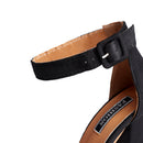 Pointed Toe High Block Heel Close Toe Shoes - Black