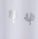 Birch White Metallic Tree Print Linen-Look Voile Panel - Pair
