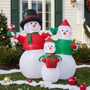 Lifeideas 6ft Christmas Inflatable Snowman Family Decorations with LED Lights
