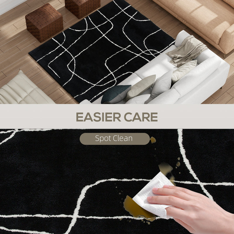 HOMCOM High Pile Modern Shaggy Rug, Soft Floor Carpet 120 x 170 cm