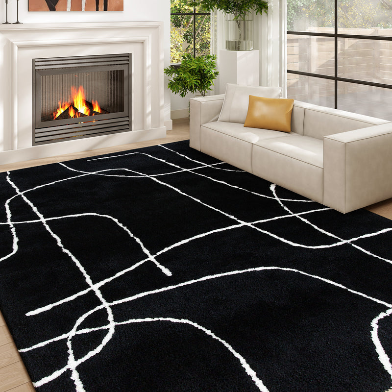 HOMCOM High Pile Modern Shaggy Rug, Soft Floor Carpet 120 x 170 cm
