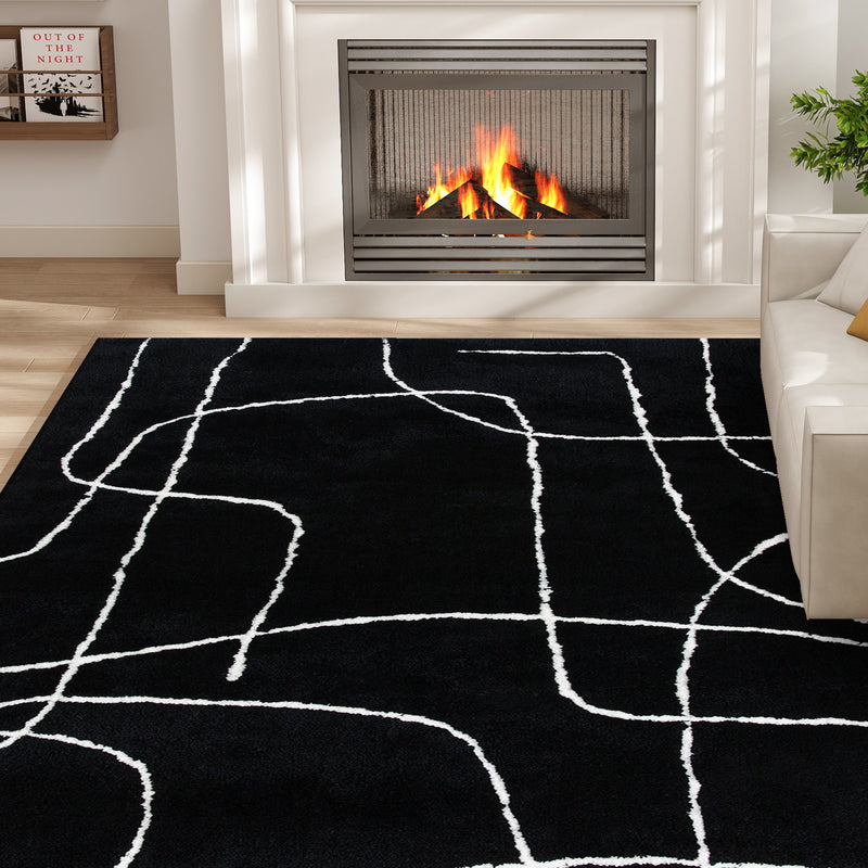 HOMCOM High Pile Modern Shaggy Rug, Soft Floor Carpet 120 x 170 cm