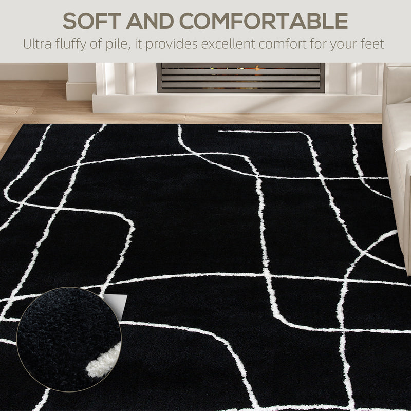 HOMCOM High Pile Modern Shaggy Rug, Soft Floor Carpet 120 x 170 cm