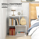 HOMCOM Side Table, Narrow End Table with Storage Shelves, White