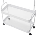 Livingandhome Modern Rolling White Clothes Rack