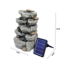 Livingandhome Outdoor Fountain Water Feature Waterfall Solar Powered