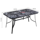 Garden Sanctuary Garden Tempered Glass Marble Coffee Table