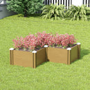 Breeins Plastic Wood-Grain Raised Garden Bed Planter