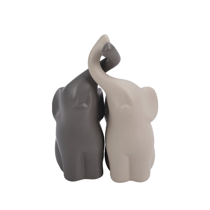 Lifeideas Set of 2 Ceramic Couple Elephant Ornaments Decoration Figurine