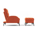 Livingandhome Leisure Recliner Chair with Footstool and Metal Legs