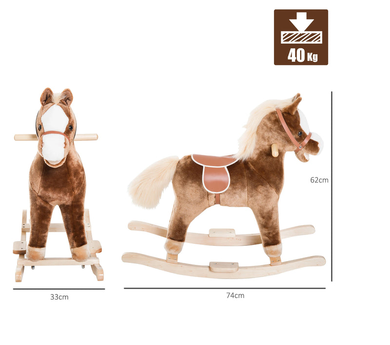 HOMCOM Children's Rocking Horse - Brown