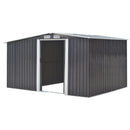 Breeins Large Metal Shed with Built-In Log Store