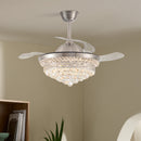Cottonfy UK 42" Crystal LED Ceiling Fan with 3 Color Lights