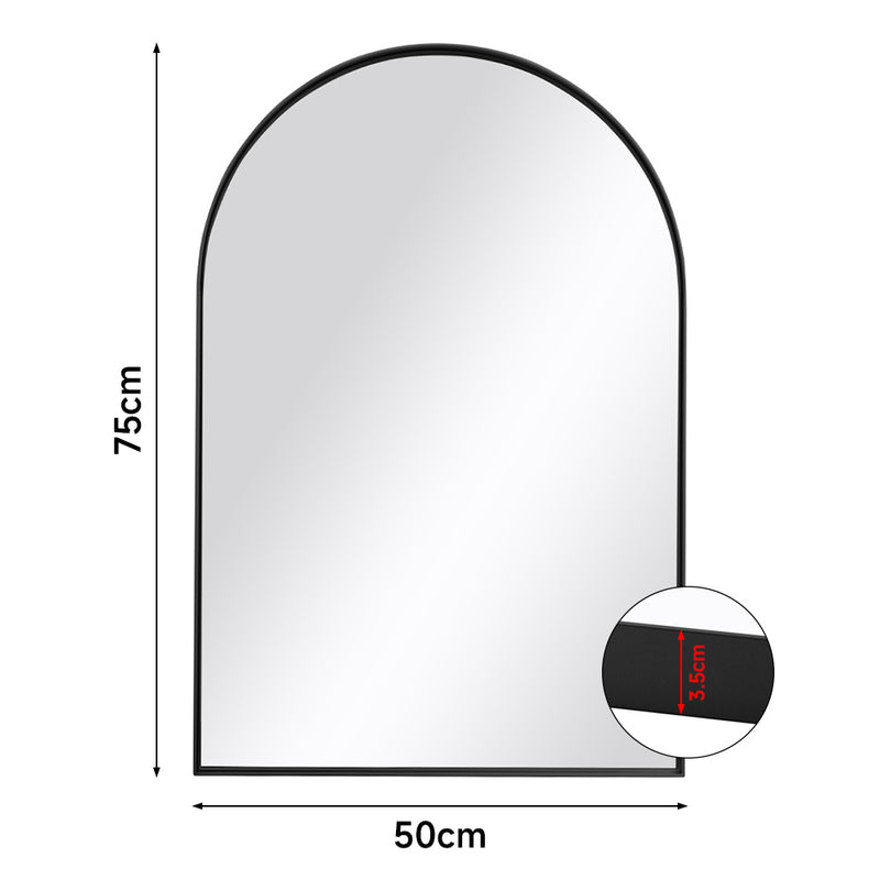 Livingandhome Arch-Shape Metal Framed Wall Mirror Decorative