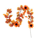 Lighted Fall Garland with Sunflowers