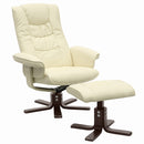 Livingandhome Upholstered Swivel Recliner Chair with Ottoman