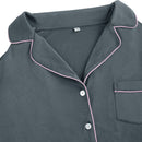 Long Sleeve Camp Collar Loungewear Set