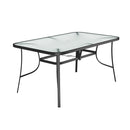 Livingandhome Tempered Glass Outdoor Coffee Table With Parasol Hole