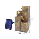 Livingandhome Freestanding Garden Falls Fountain Rockery Decor Solar Powered