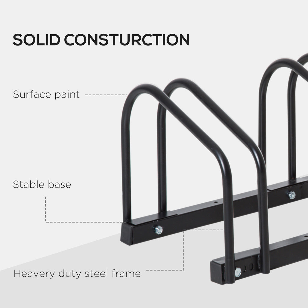 Bicycle Packing Rack HOMCOM Bike Parking Rack Bicycle Locking Storage Stand For 3 Cycling B