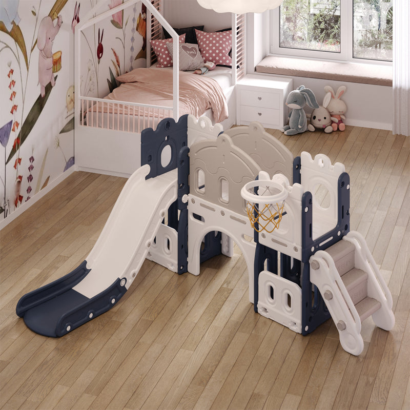 Kidkid Toddler Indoor Playground with Slide and Hoop