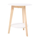 Livingandhome Minimalist Round Wooden Side Table
