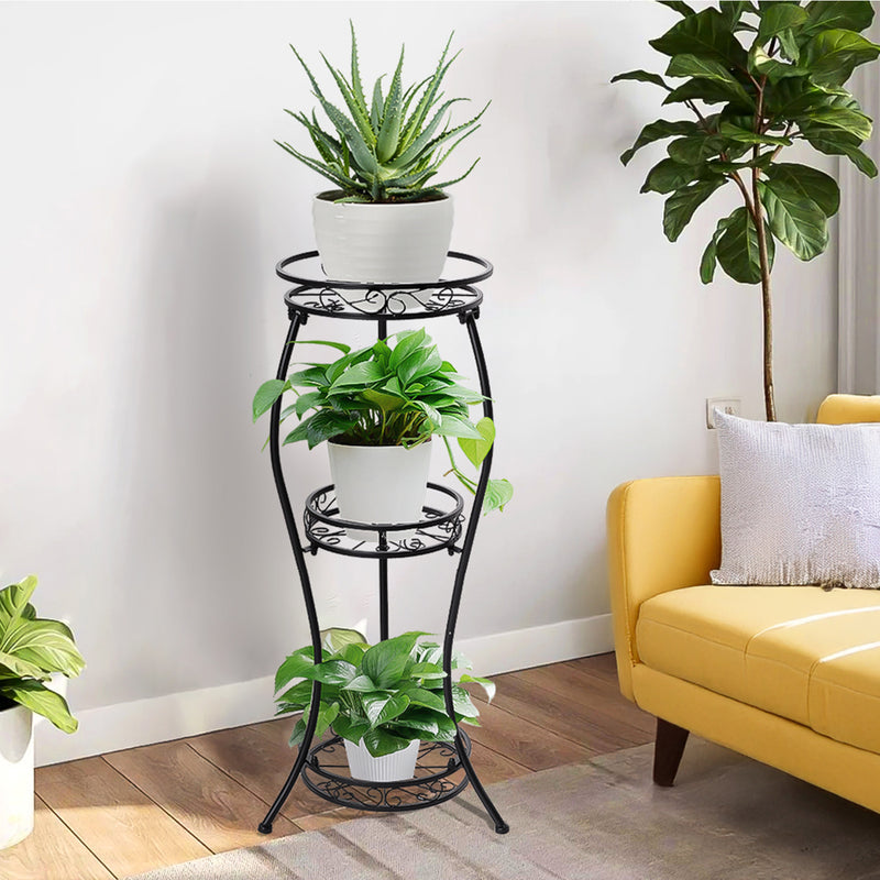 Breeins 3-Tier Black Iron Plant Stand